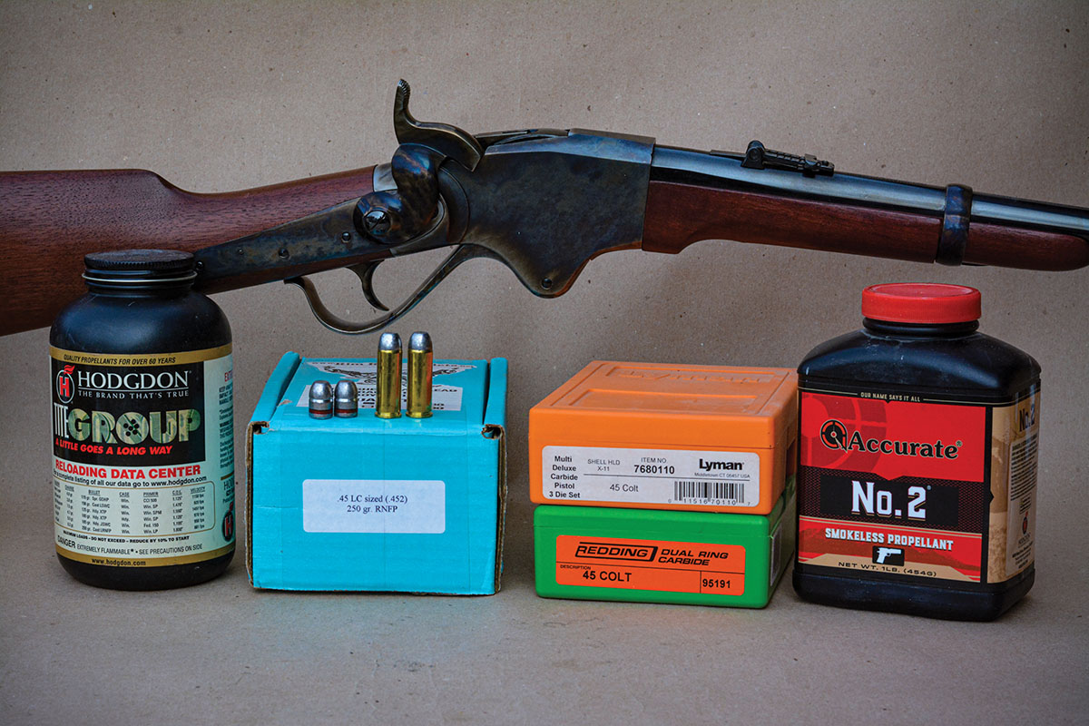 Brian developed 45 Colt handloads for the 1865 Spencer.